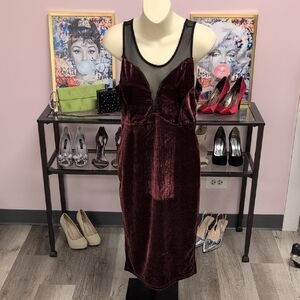 Chesley Love Collection Dress in Burgundy and Black